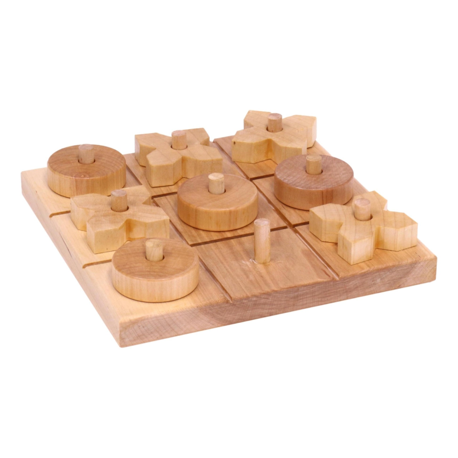 Wooden Tic Tac Toe Game with X and O Pieces-4