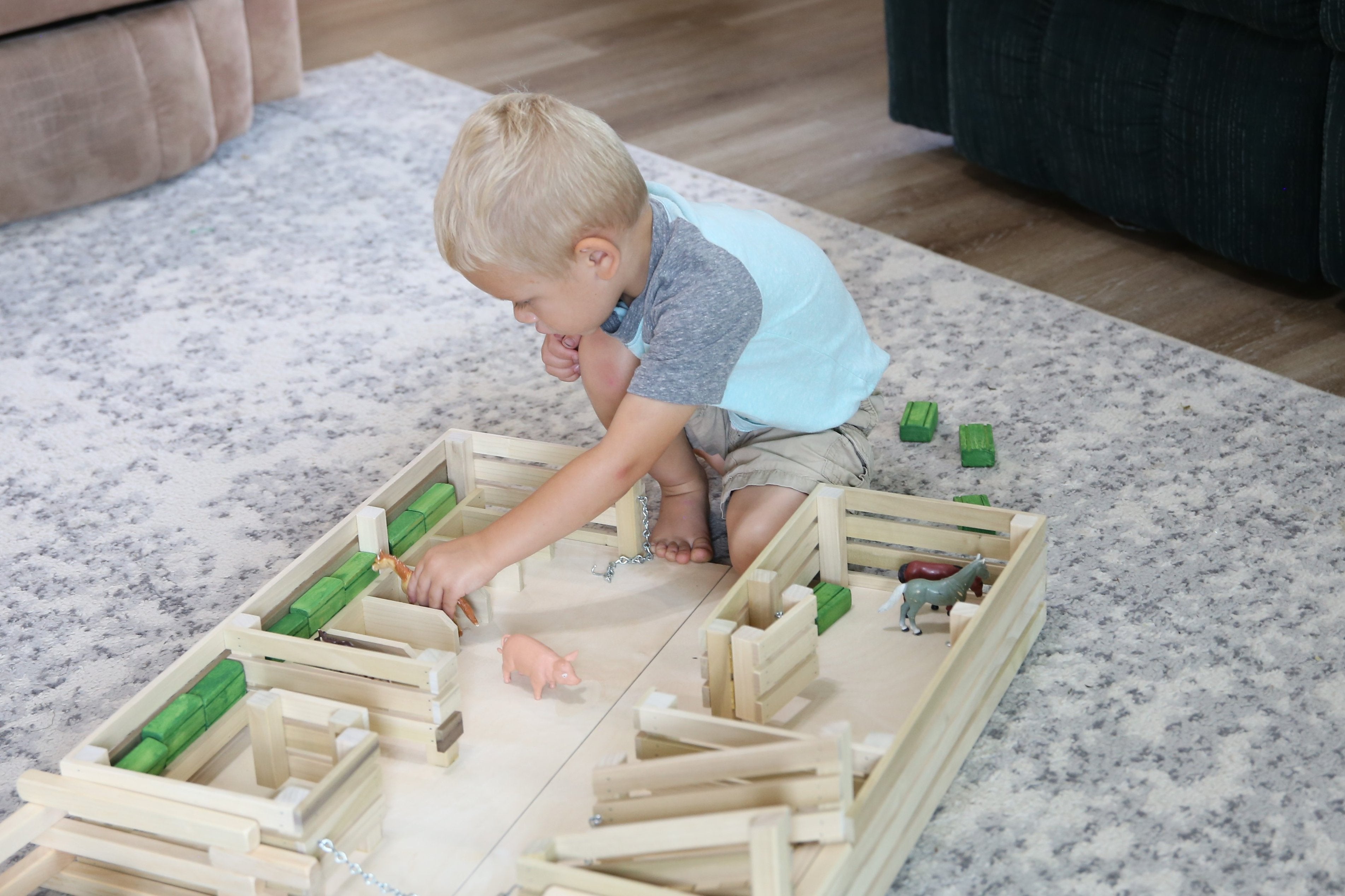 Amish Wooden Folding Stock Yard Farm Toy – Unfinished-zoom-4