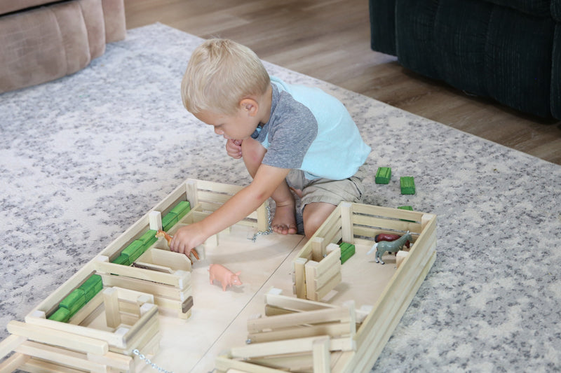 Amish Wooden Folding Stock Yard Farm Toy – Unfinished-zoom-