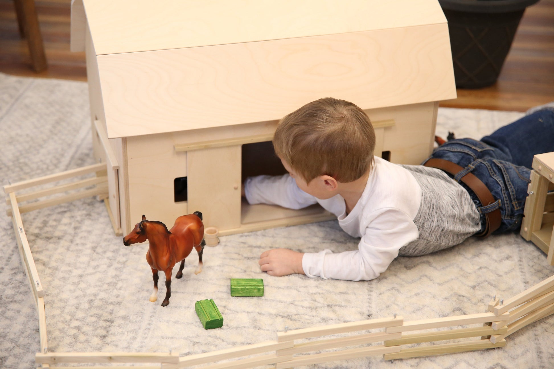 Amish-Made Large Hip-Roof Barn Toy-5