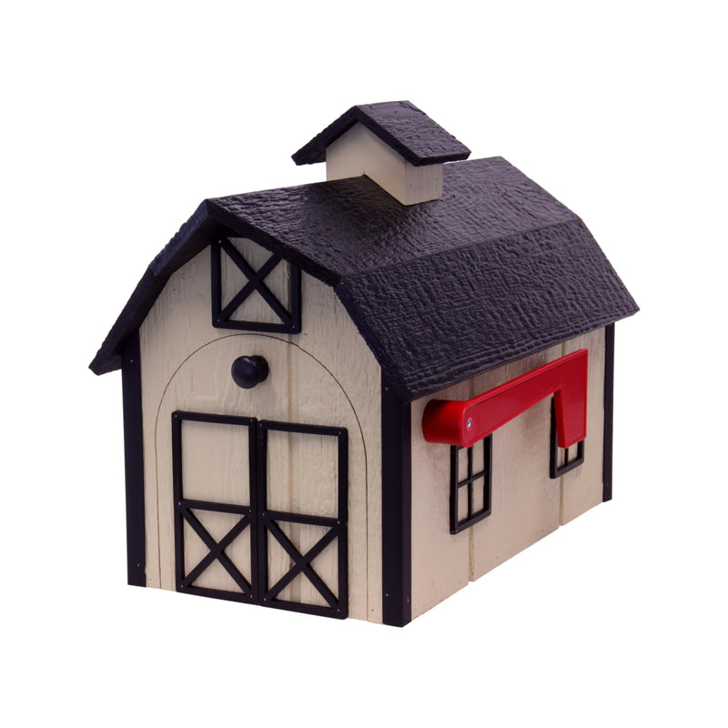 Amish-Made Wooden Mailbox | Dutch Barn Style Post-Mount-zoom-