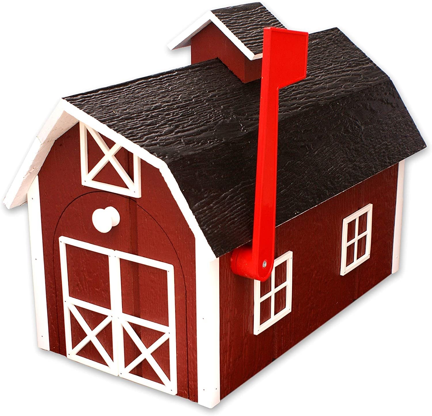 Amish-Made Wooden Mailbox | Dutch Barn Style Post-Mount-3