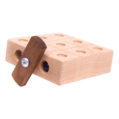 Wooden Marble Tic Tac Toe Game with Built-In Marble Storage - Aware House - Amish Toy Box -