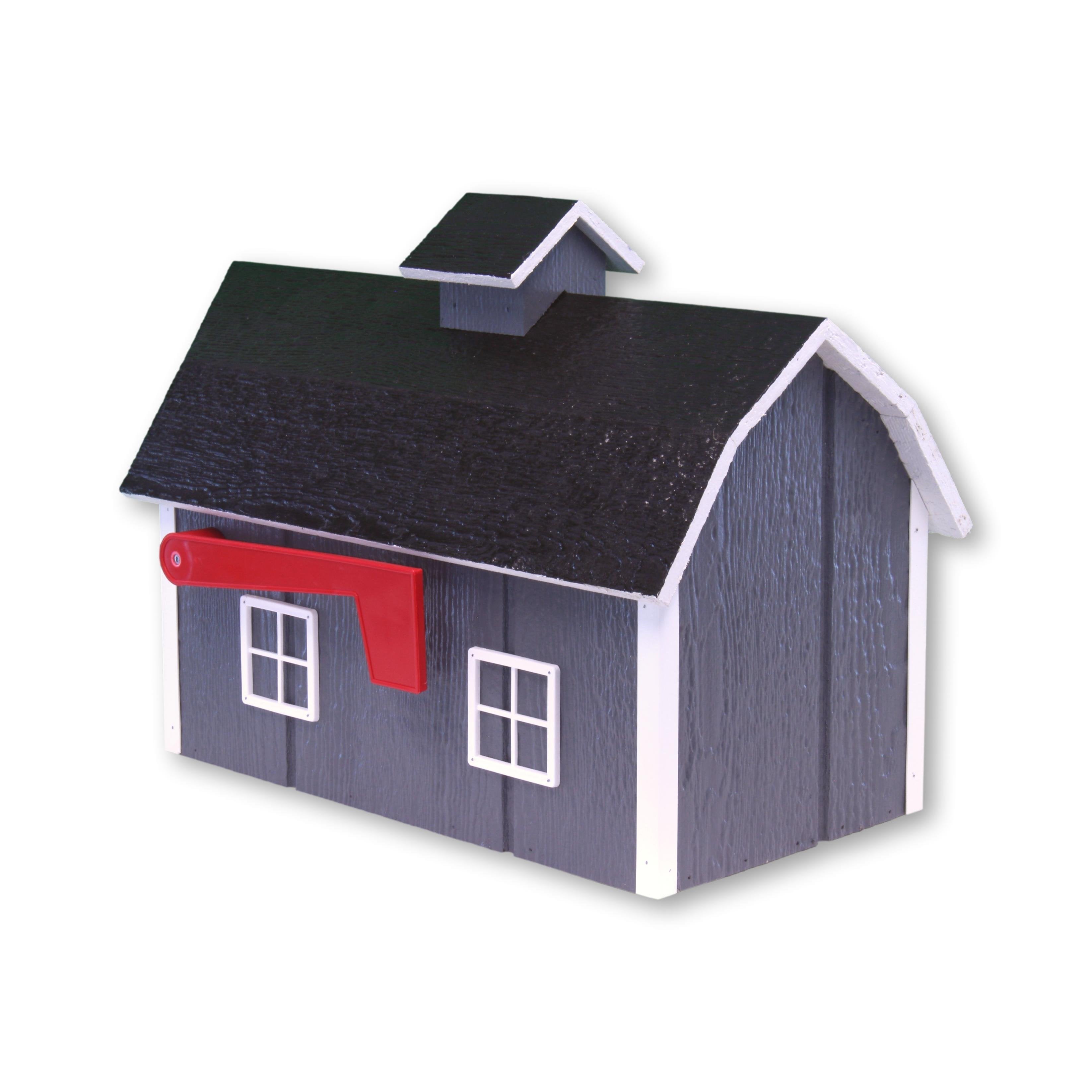 Amish-Made Wooden Mailbox | Dutch Barn Style Post-Mount-zoom-14