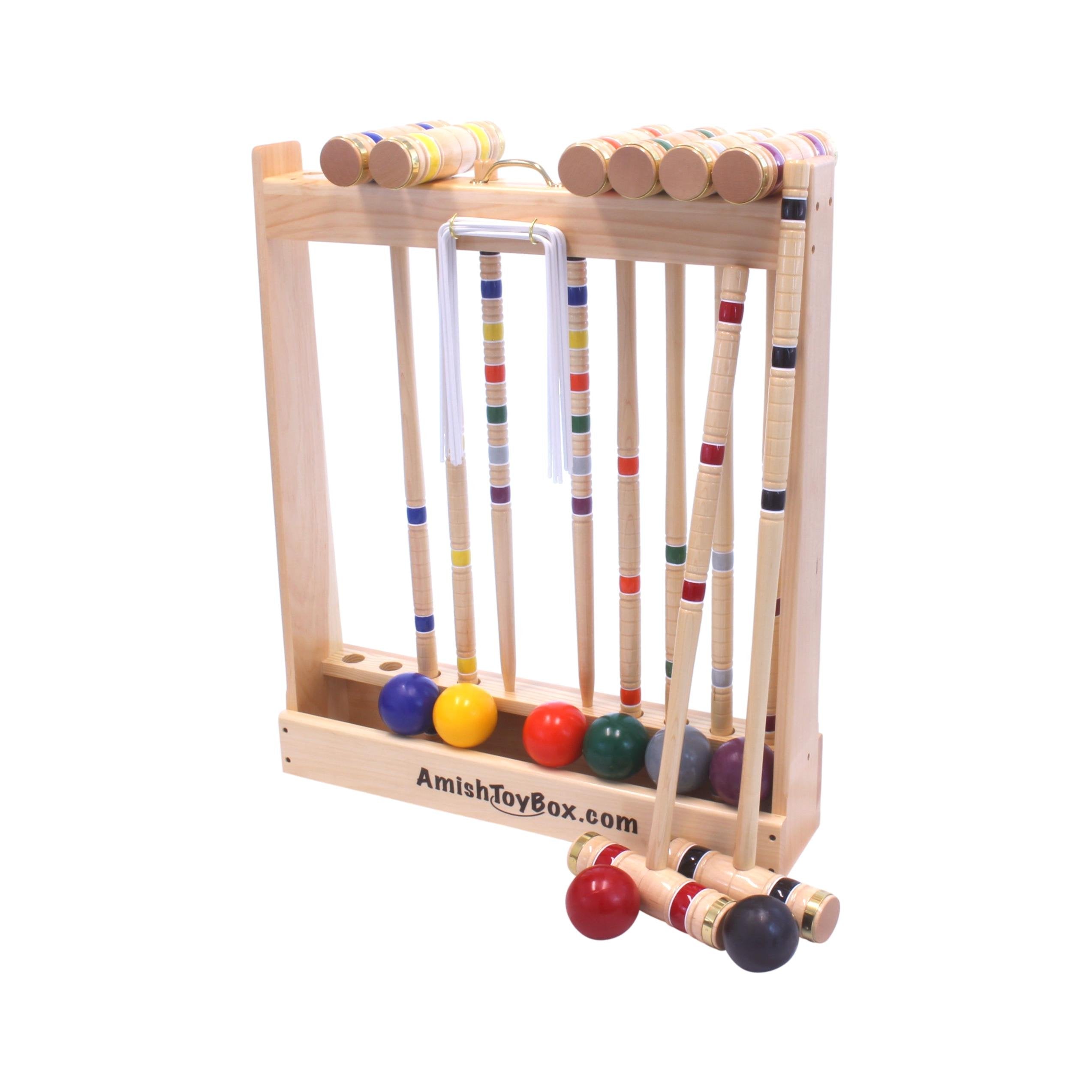 Deluxe 8-Player Croquet Game Set with Wooden Holder or Duffel Bag-zoom-3