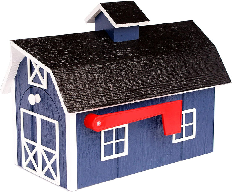 Amish-Made Wooden Mailbox | Dutch Barn Style Post-Mount-zoom-