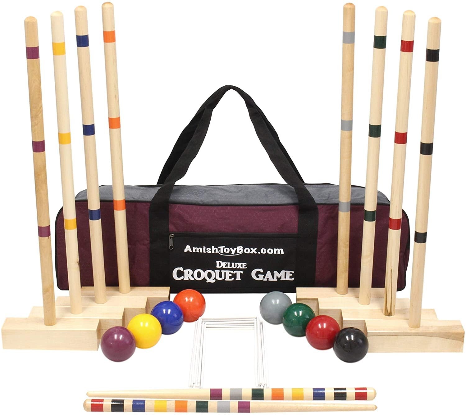 Family Tradition Croquet Set | 8-Player Wooden Croquet Game