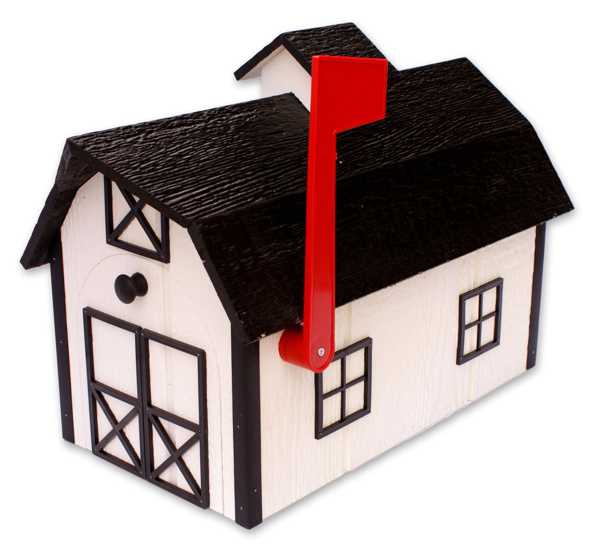 Amish-Made Wooden Mailbox | Dutch Barn Style Post-Mount-9