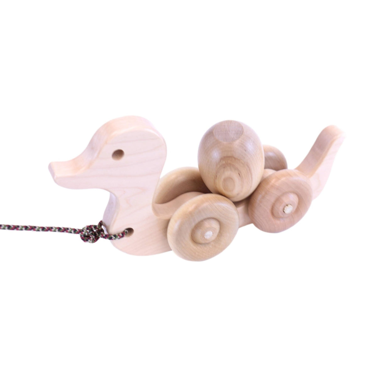 Wooden Duck Pull Toy with Spinning Egg - Aware House - Amish Toy Box -