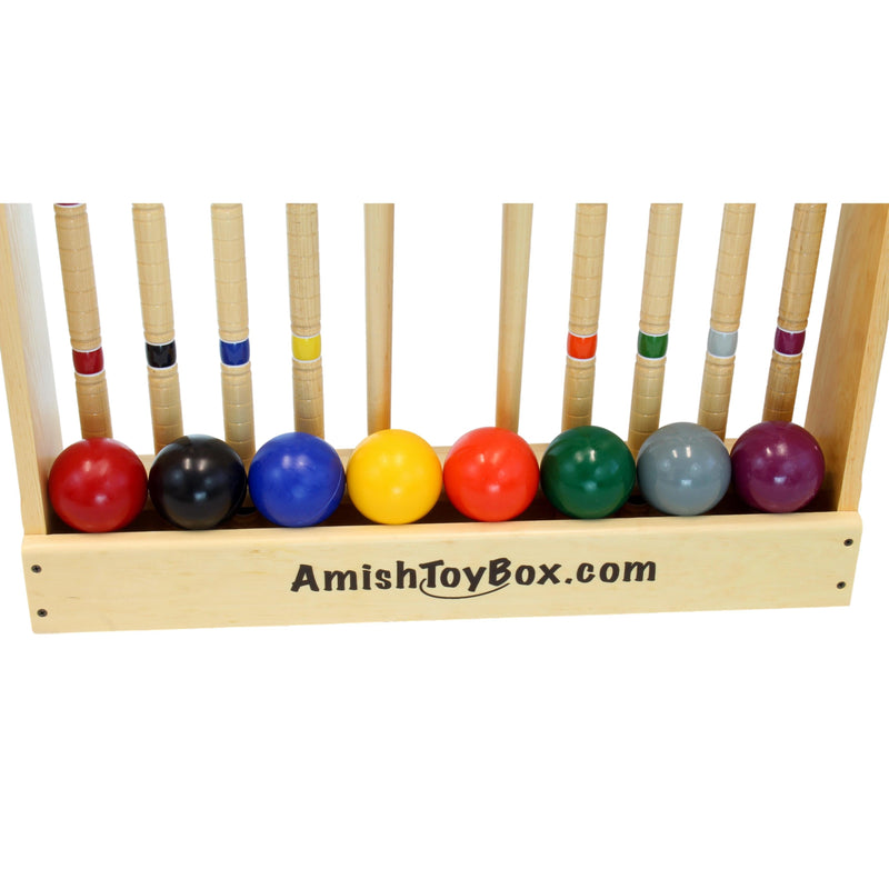 Deluxe 8-Player Croquet Game Set with Wooden Holder or Duffel Bag-zoom-