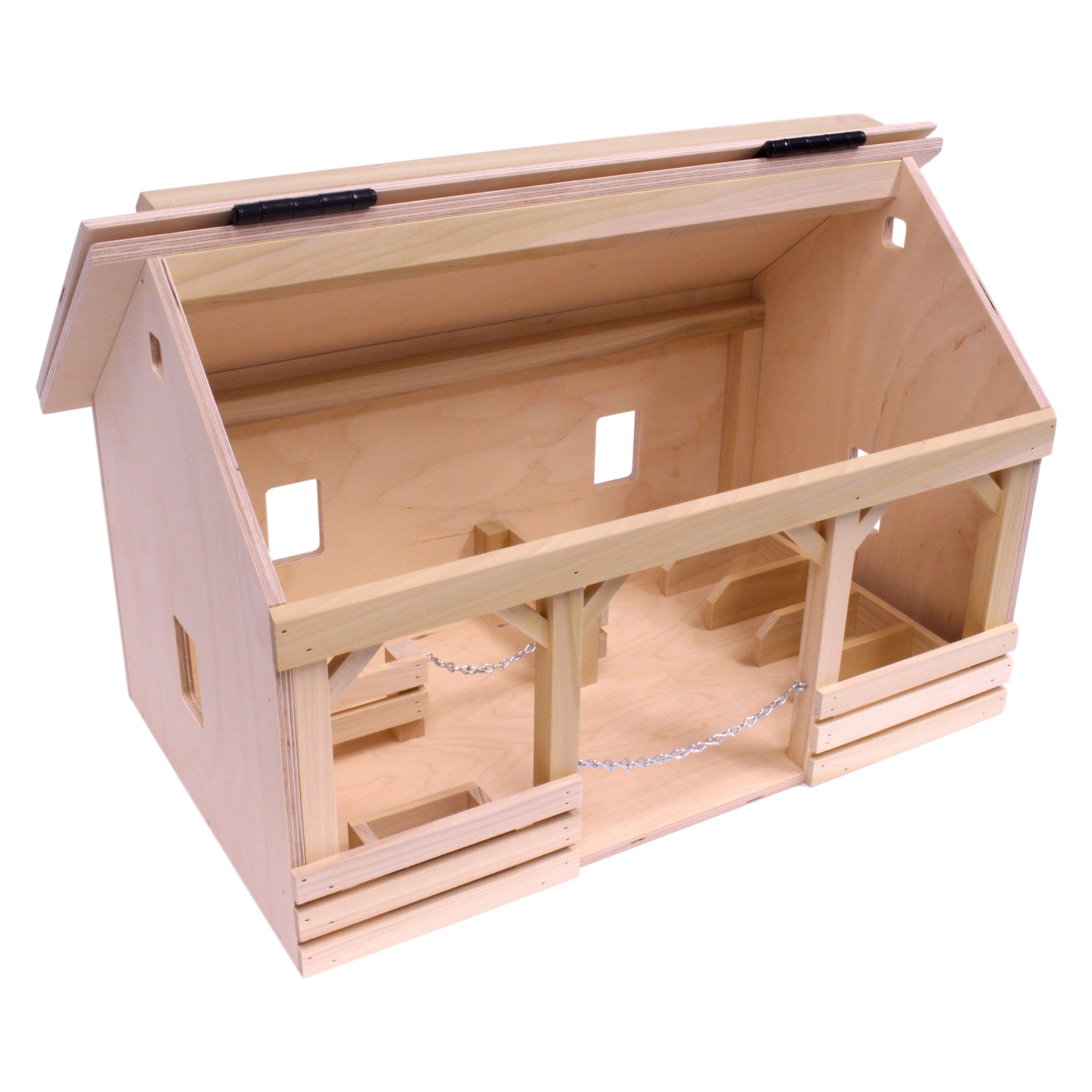 Large Wooden A-Frame Barn Toy with Hay Loft-zoom-3