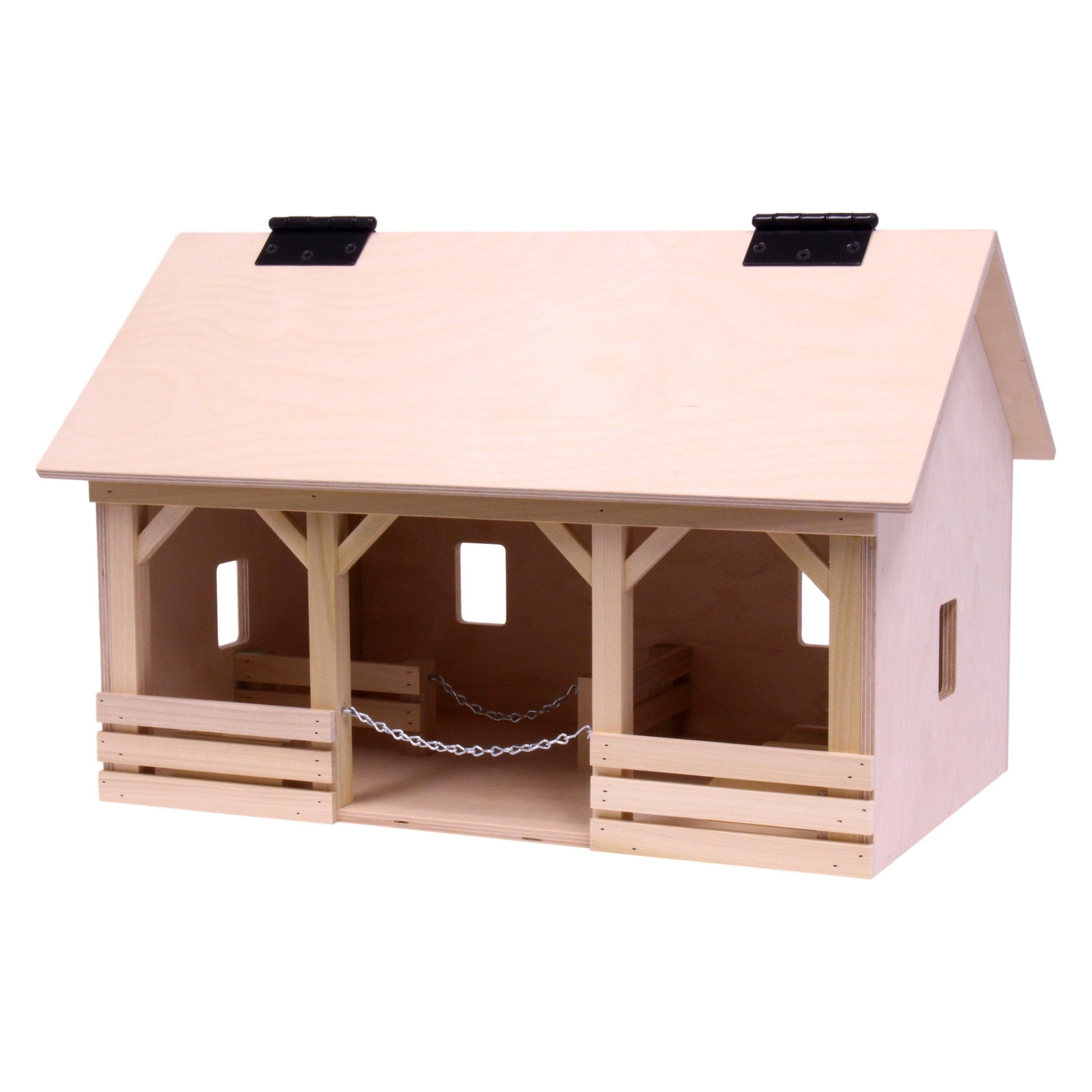 Large Wooden A-Frame Barn Toy with Hay Loft-1