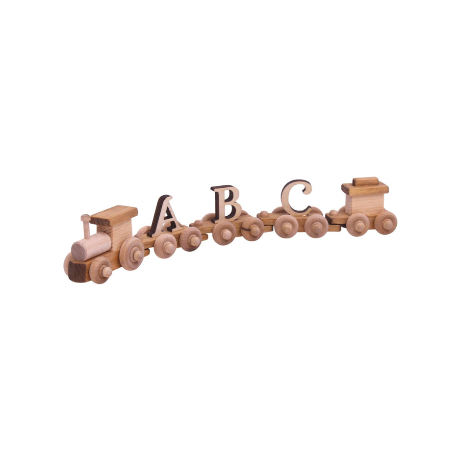 Amish-Made Wooden Name Train Toy
