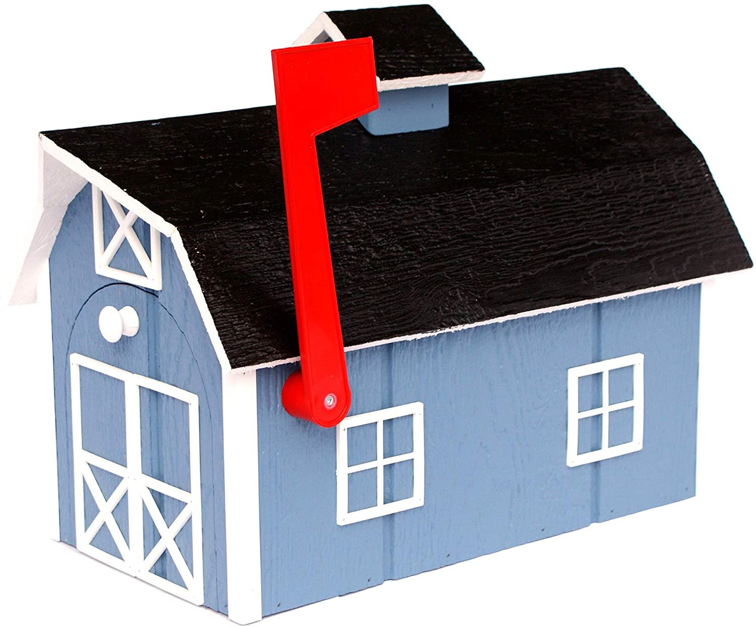 Amish-Made Wooden Mailbox | Dutch Barn Style Post-Mount-10