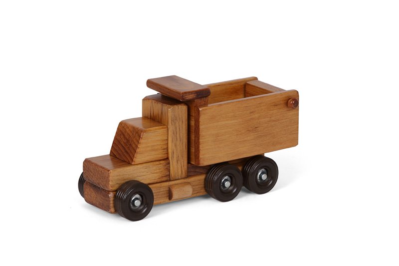 Amish-Made Wooden Dump Truck Toy