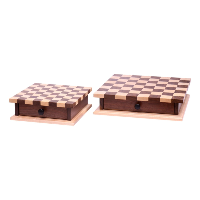Deluxe Wooden Chess and Checkers Game Board Set | With Storage Drawer-zoom-