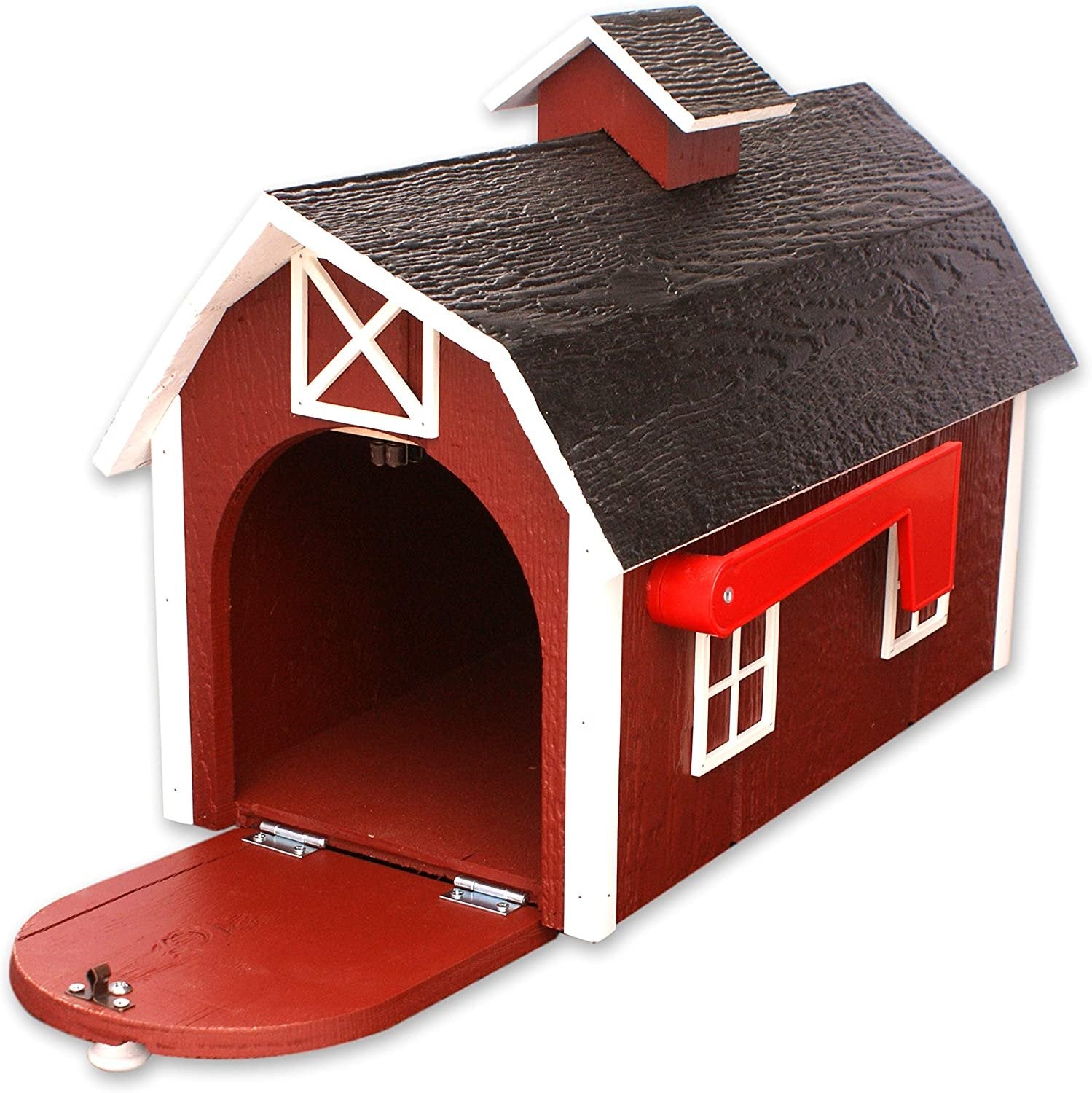Amish-Made Wooden Mailbox | Dutch Barn Style Post-Mount-zoom-11