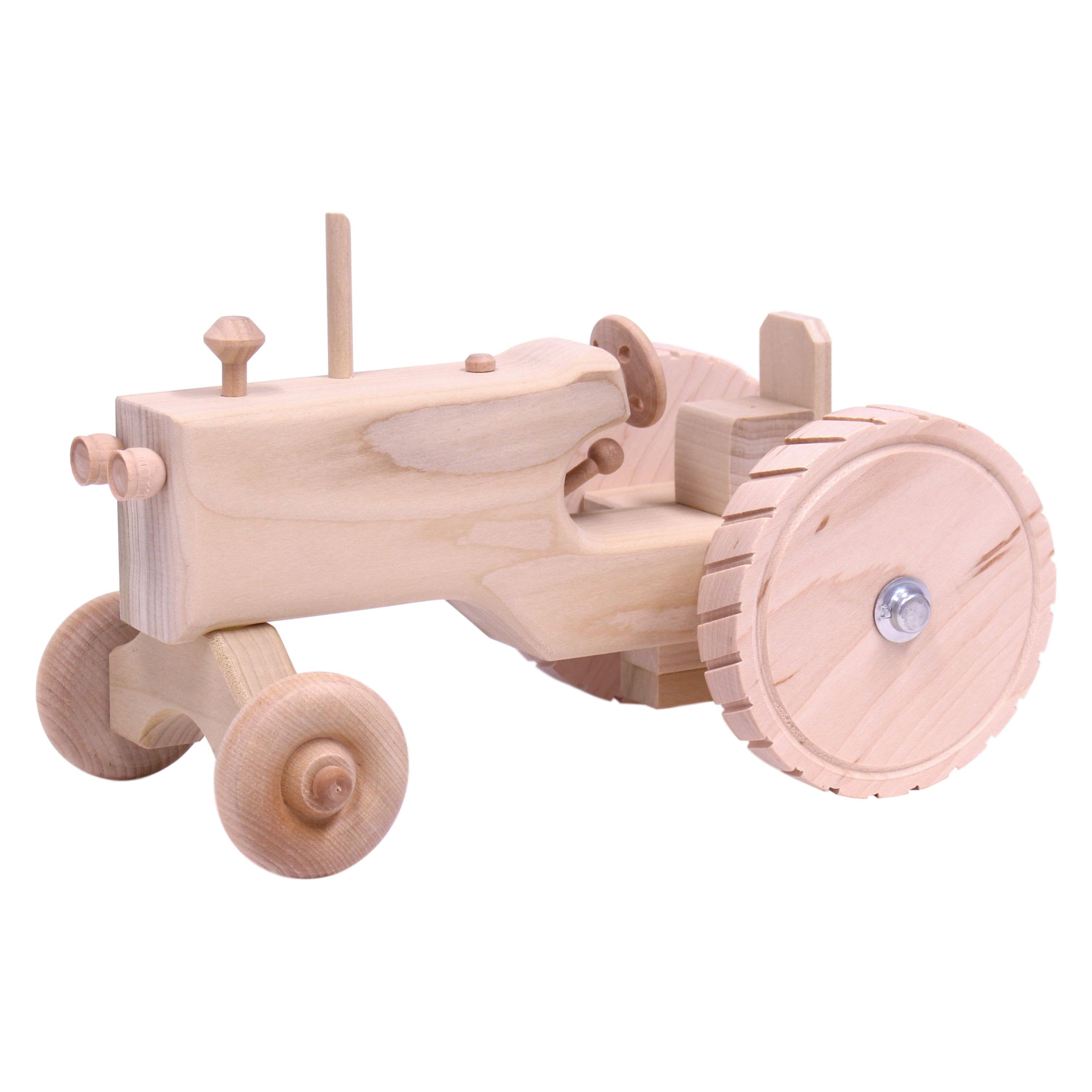 Amish-Made Wooden Toy Tractor-zoom-1