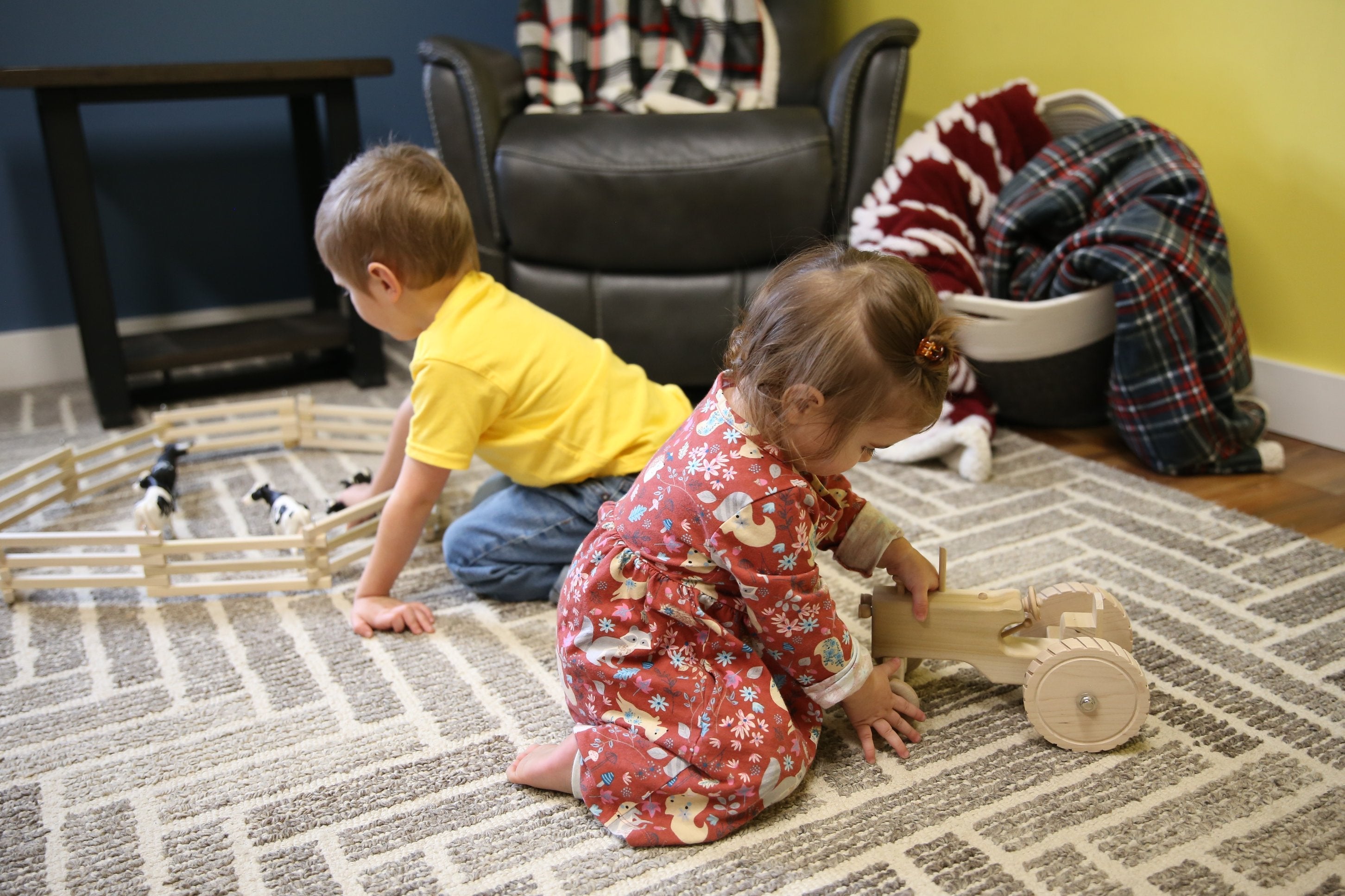 Amish-Made Wooden Toy Tractor-zoom-2
