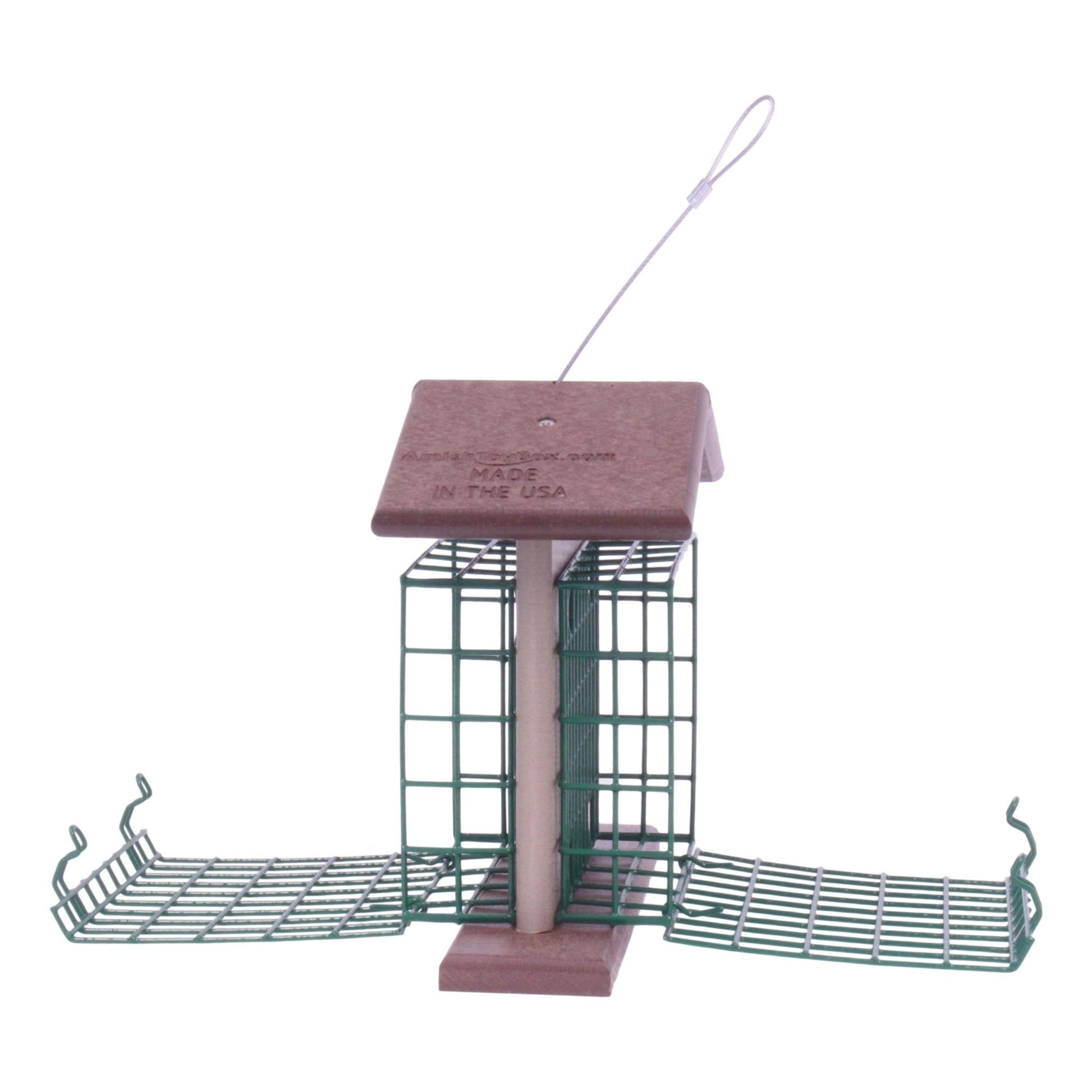 Double Suet - Cake Bird Feeder | Amish - Made Poly Lumber Feeder - Aware House - Amish Toy Box - 