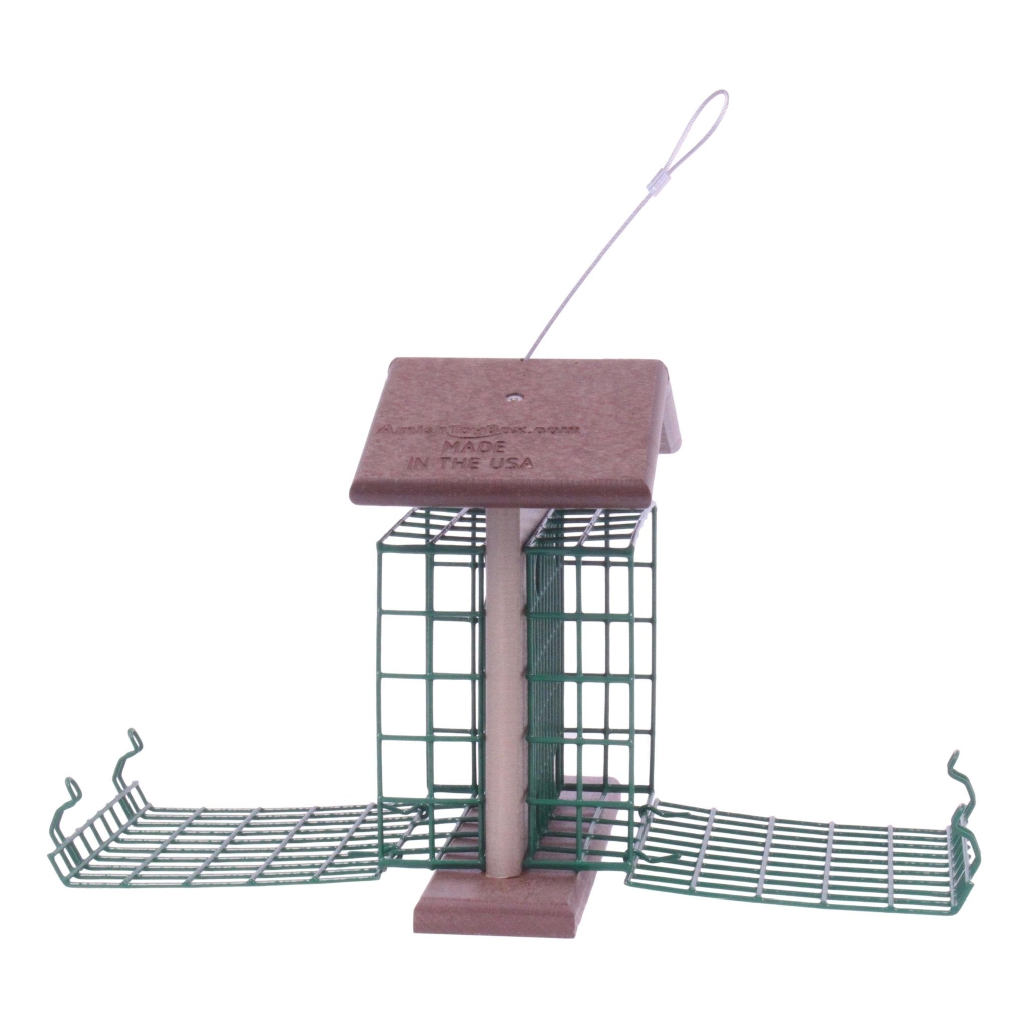 Double Suet - Cake Bird Feeder | Amish - Made Poly Lumber Feeder - Aware House - Amish Toy Box - 