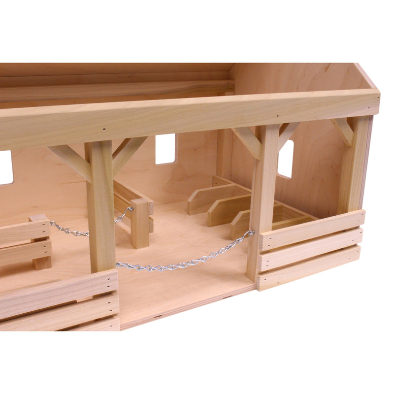 Large Wooden A-Frame Barn Toy with Hay Loft-zoom-