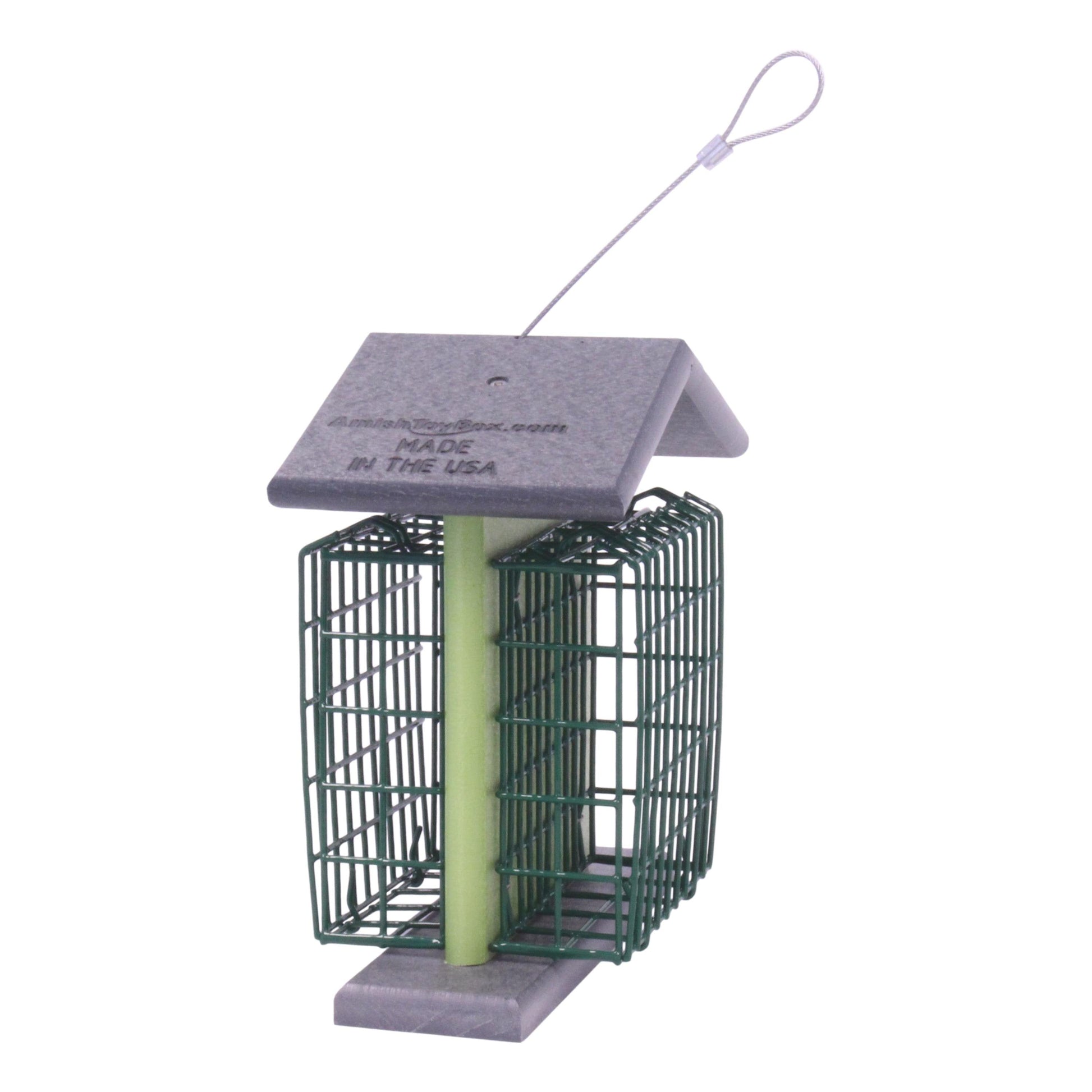 Double Suet-Cake Bird Feeder | Amish-Made Poly Lumber Feeder-6