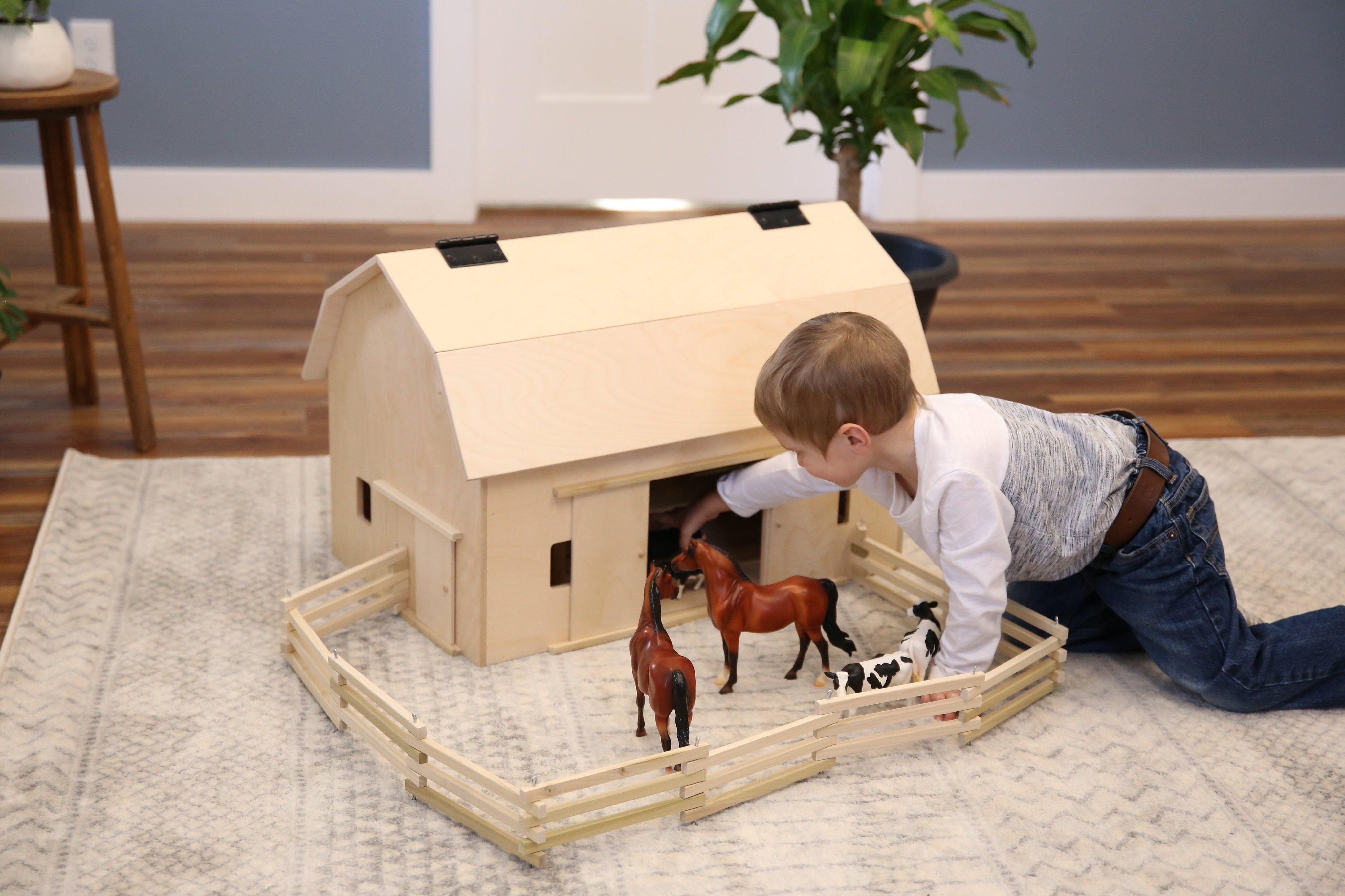 Amish Wooden Folding Corral Fence Toy – Unfinished-zoom-5
