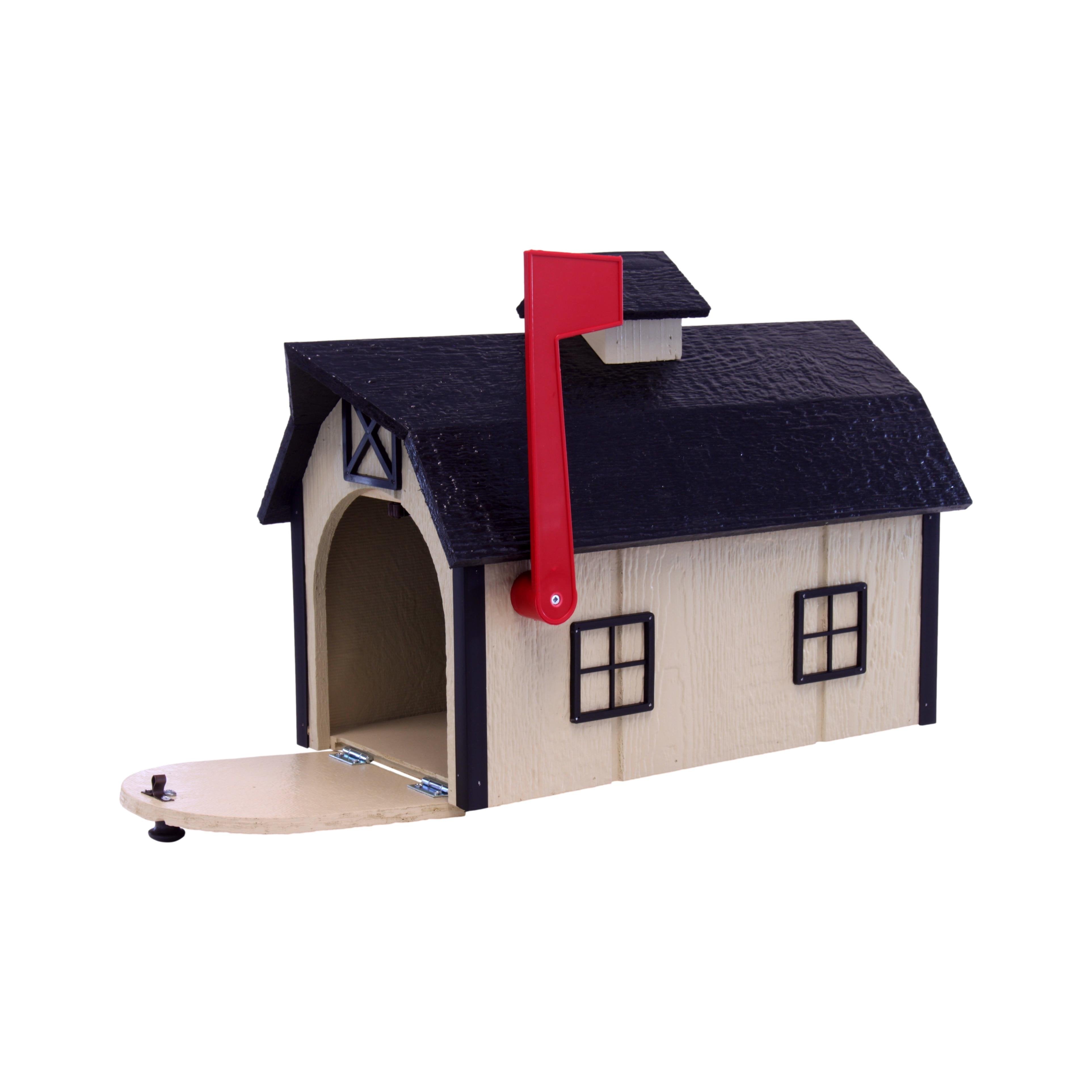Amish-Made Wooden Mailbox | Dutch Barn Style Post-Mount-zoom-24