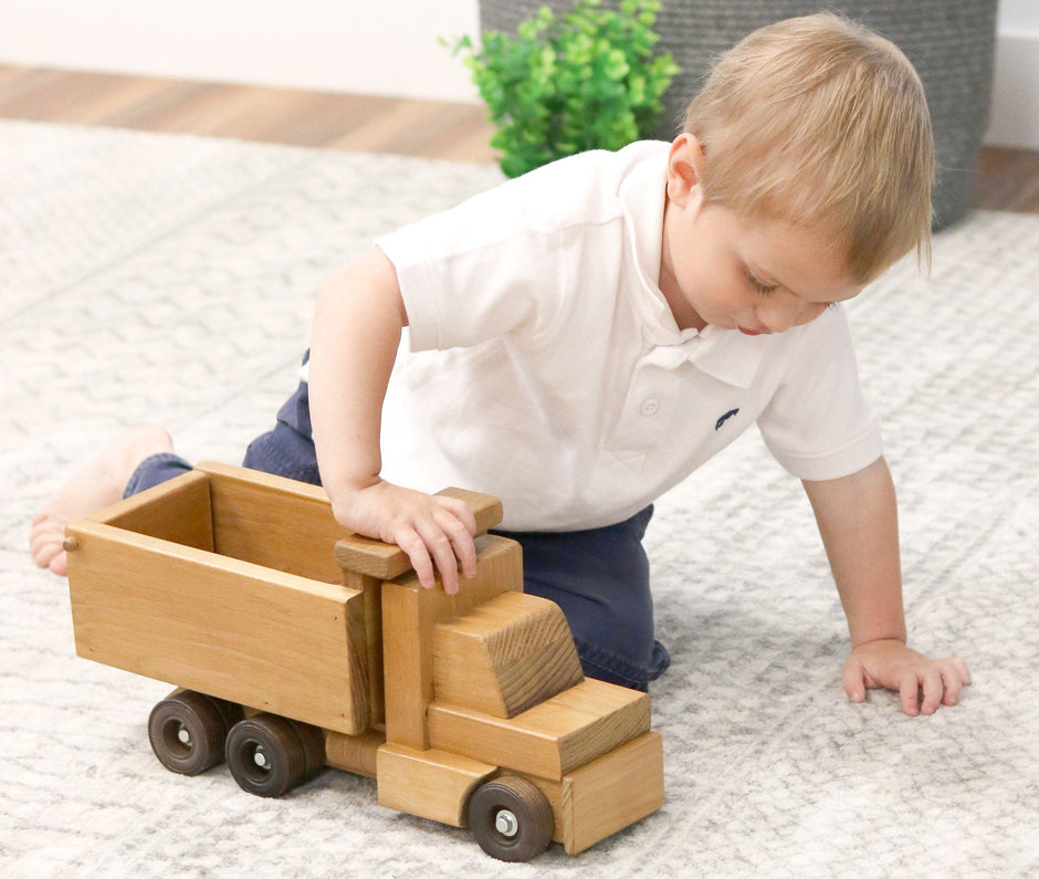Amish-Made Wooden Dump Truck Toy