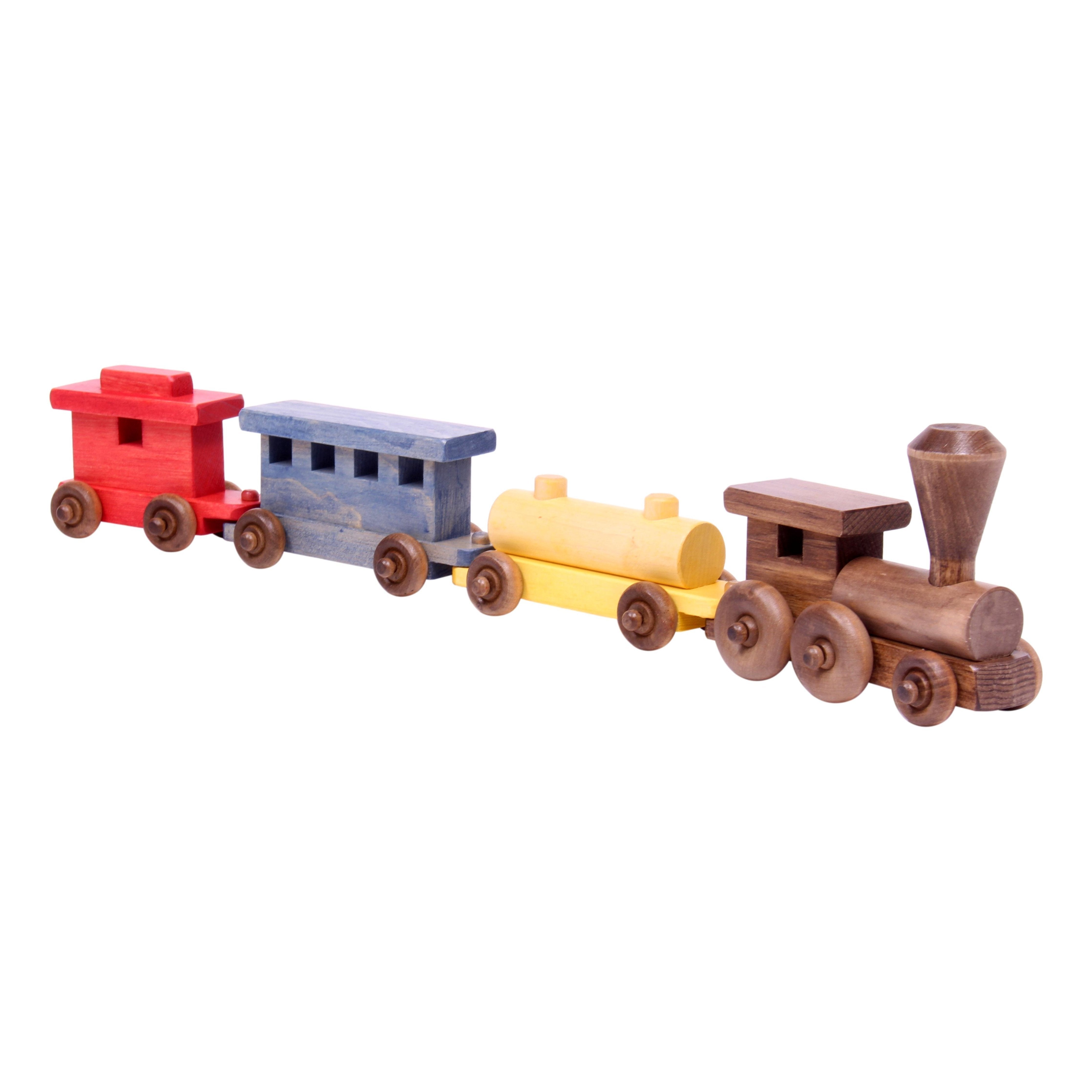 Amish-Made Wooden Toy Train Play Set