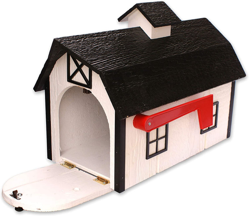 Amish-Made Wooden Mailbox | Dutch Barn Style Post-Mount-zoom-