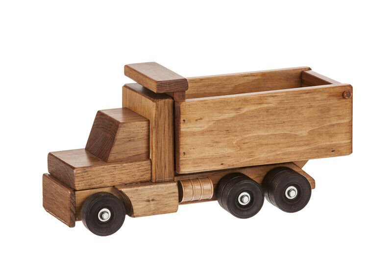 Amish-Made Wooden Dump Truck Toy-zoom-