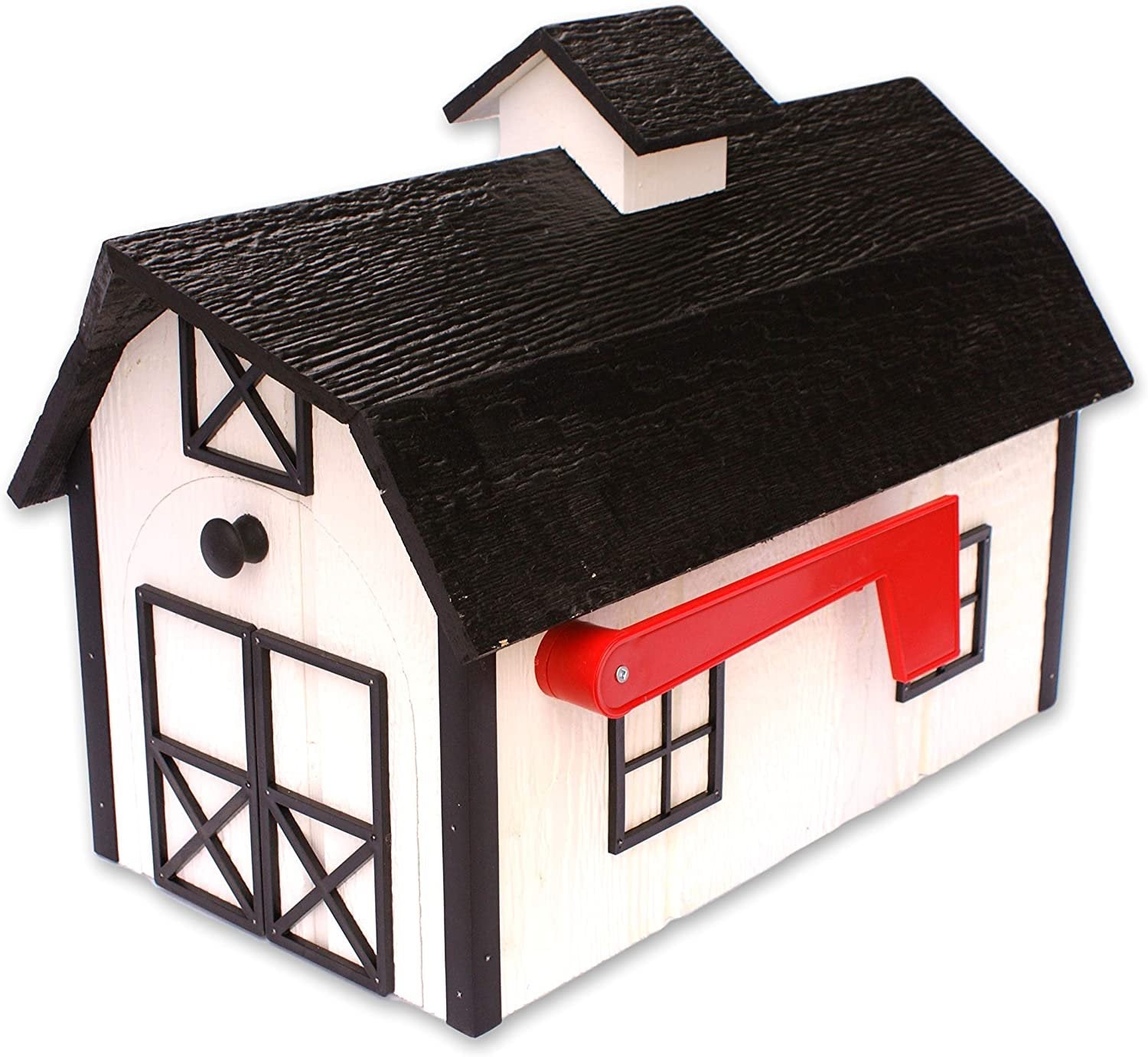 Amish-Made Wooden Mailbox | Dutch Barn Style Post-Mount-zoom-29