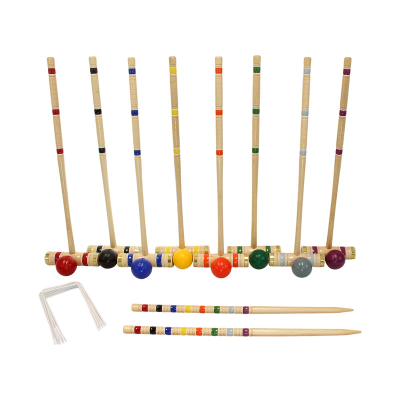 Deluxe 8-Player Croquet Game Set with Wooden Holder or Duffel Bag-zoom-