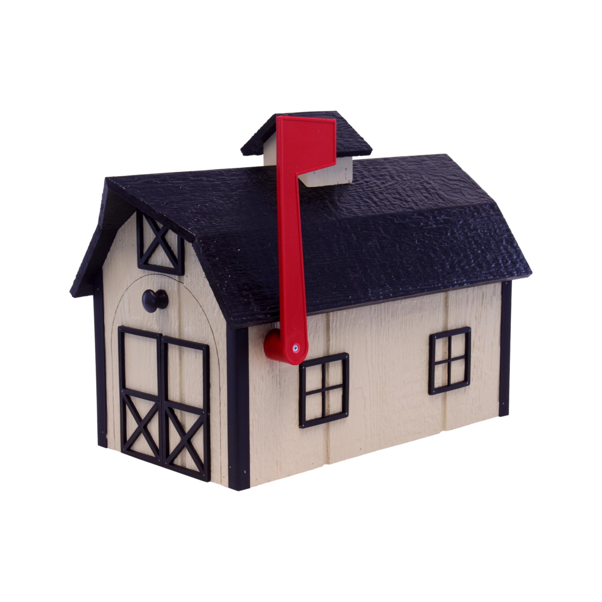 Amish-Made Wooden Mailbox | Dutch Barn Style Post-Mount-8