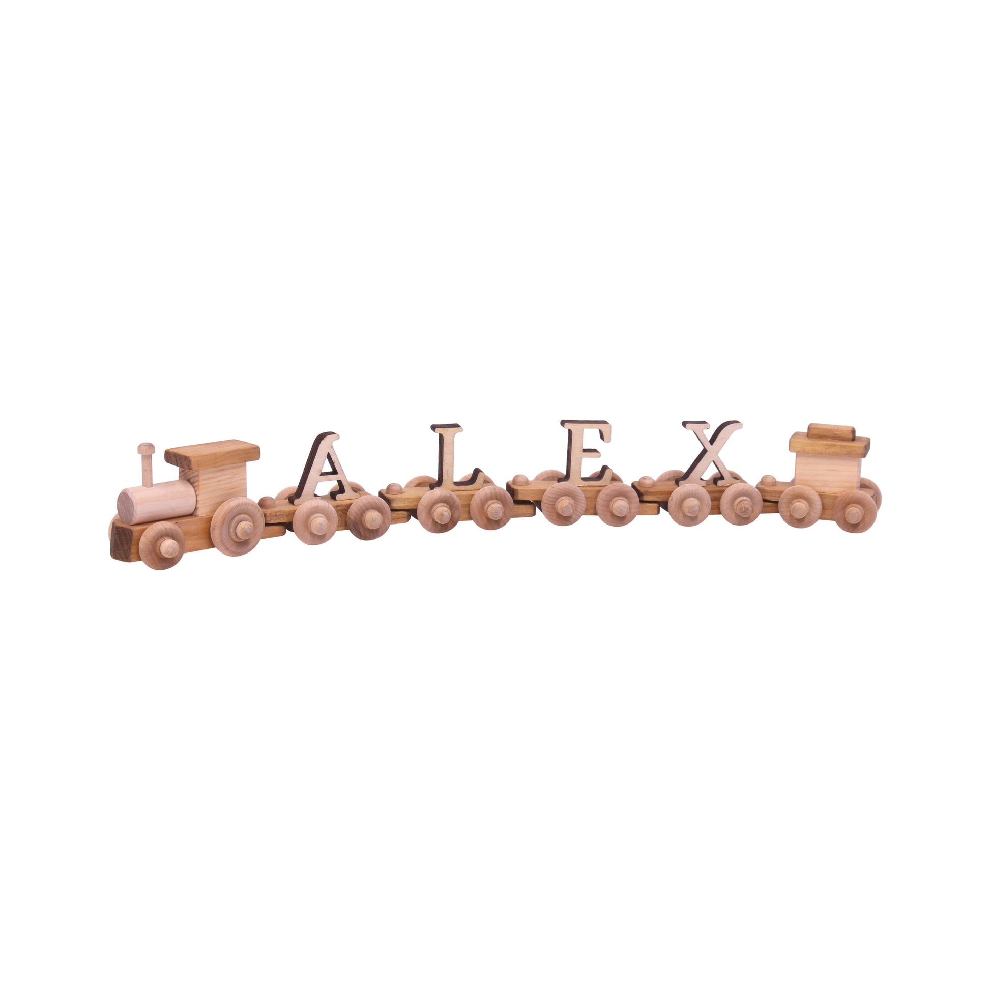 Amish-Made Wooden Name Train Toy-7