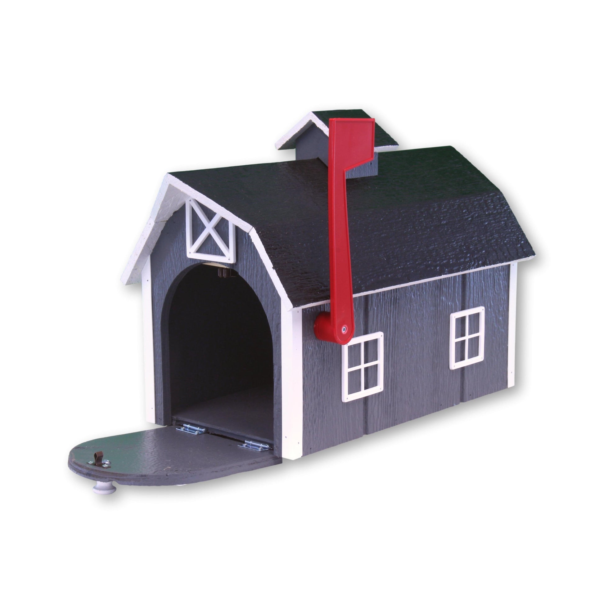 Amish-Made Wooden Mailbox | Dutch Barn Style Post-Mount-36
