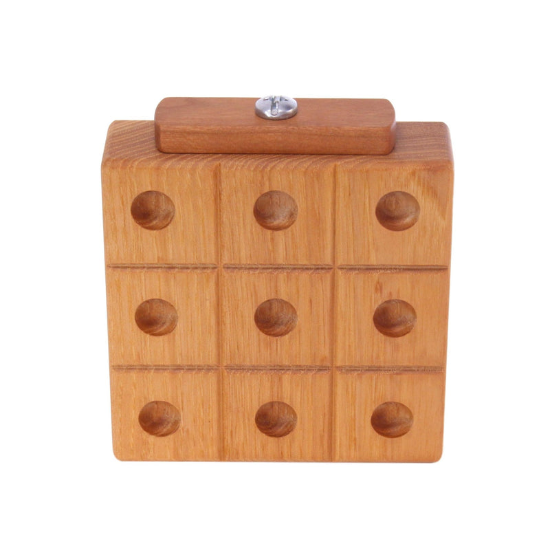 Wooden Marble Tic Tac Toe Game with Built-In Marble Storage-zoom-