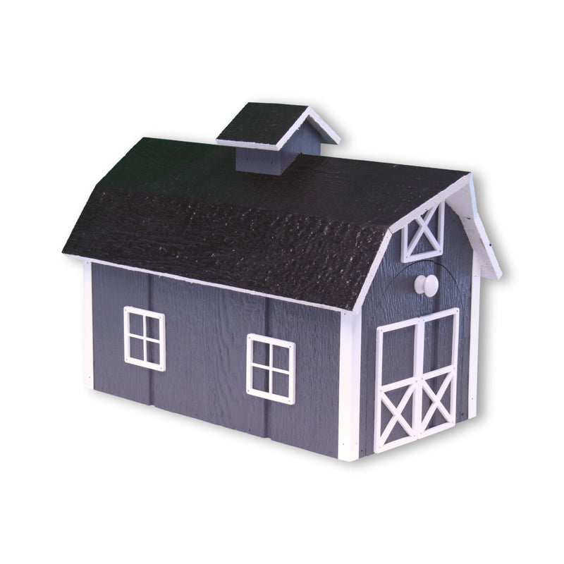 Amish-Made Wooden Mailbox | Dutch Barn Style Post-Mount-zoom-