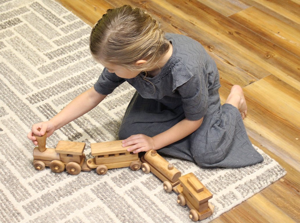Amish-Made Wooden Toy Train Play Set-zoom-6
