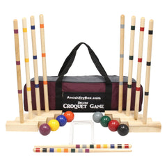 Family Tradition Croquet Set | 8 - Player Wooden Croquet Game - Aware House - Amish Toy Box - 