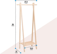 Wooden Garment Rack | Freestanding Clothes Rack - Aware House