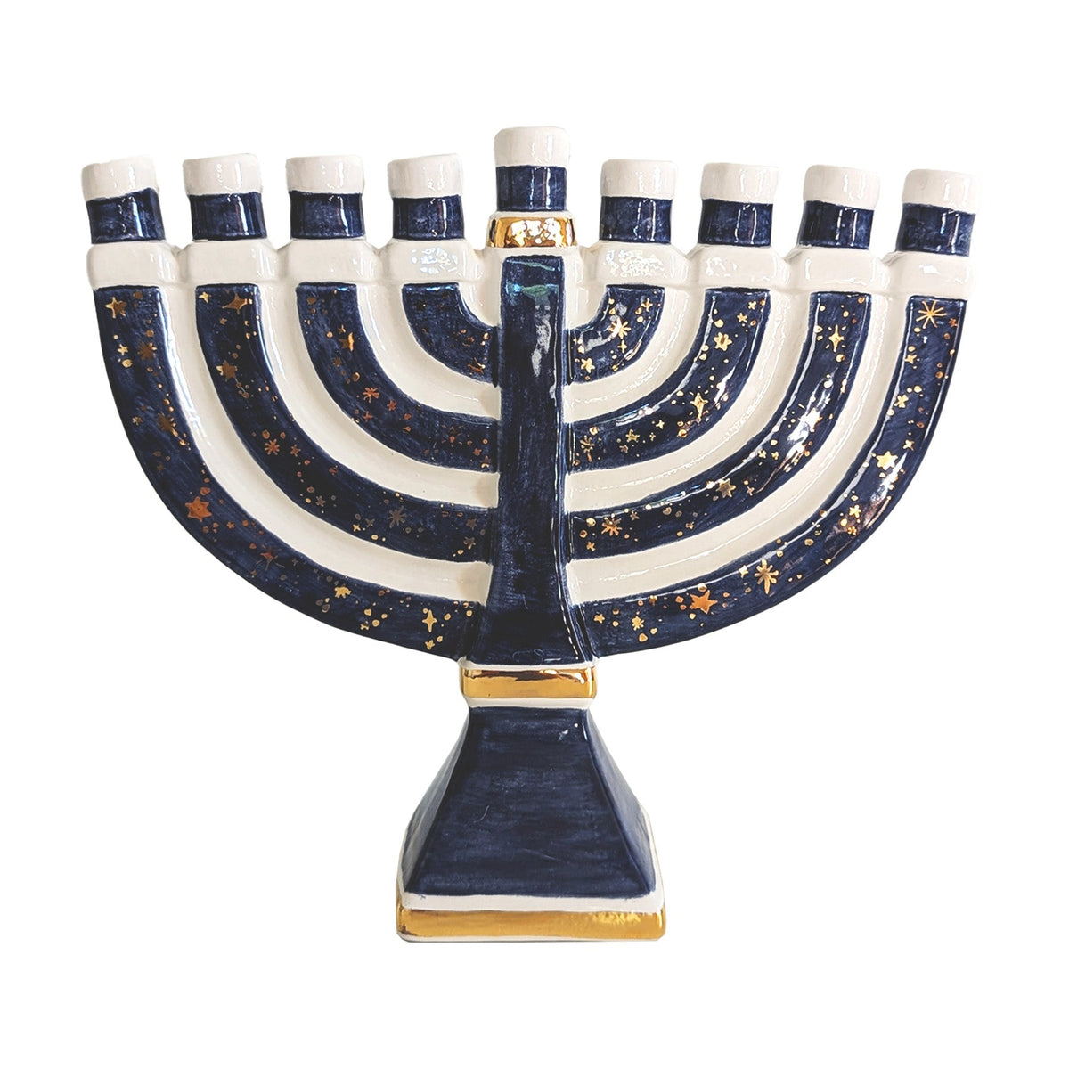 Shimmering Stars Menorah with 22K Gold Accents-zoom-13