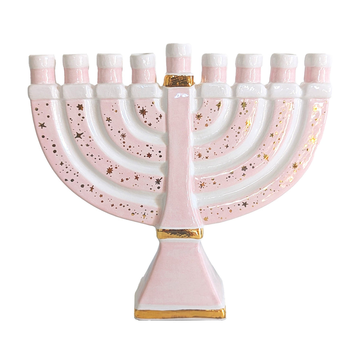 Shimmering Stars Menorah with 22K Gold Accents-2