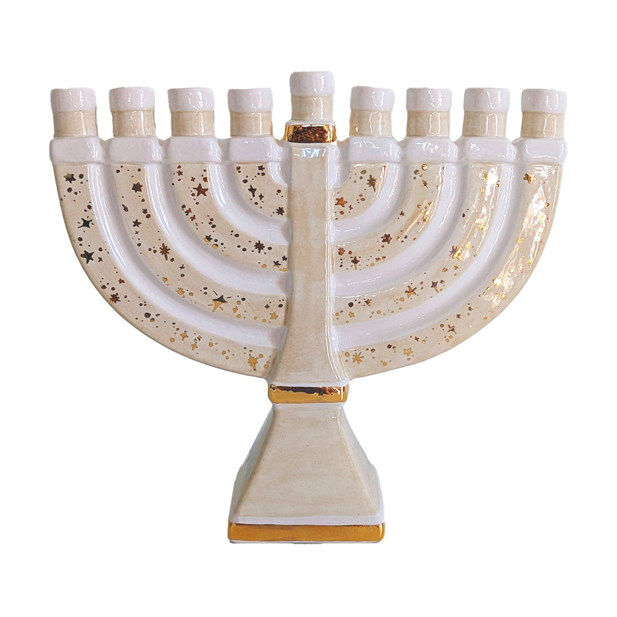 Shimmering Stars Menorah with 22K Gold Accents-zoom-15