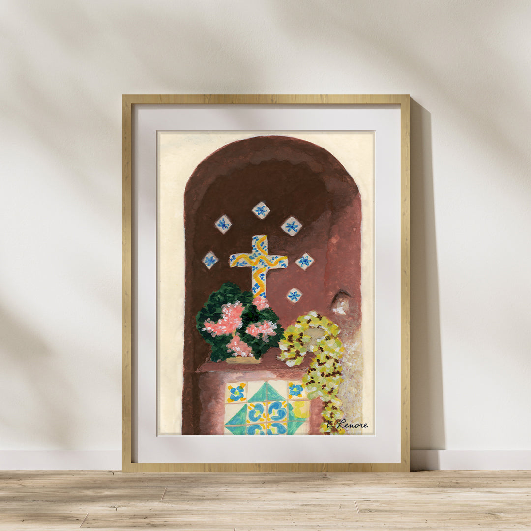 Mediterranean Courtyard Painting | Fine Art Print