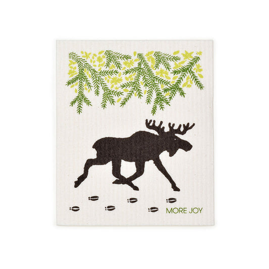 Moose Swedish Dishcloth |  Brown / Green