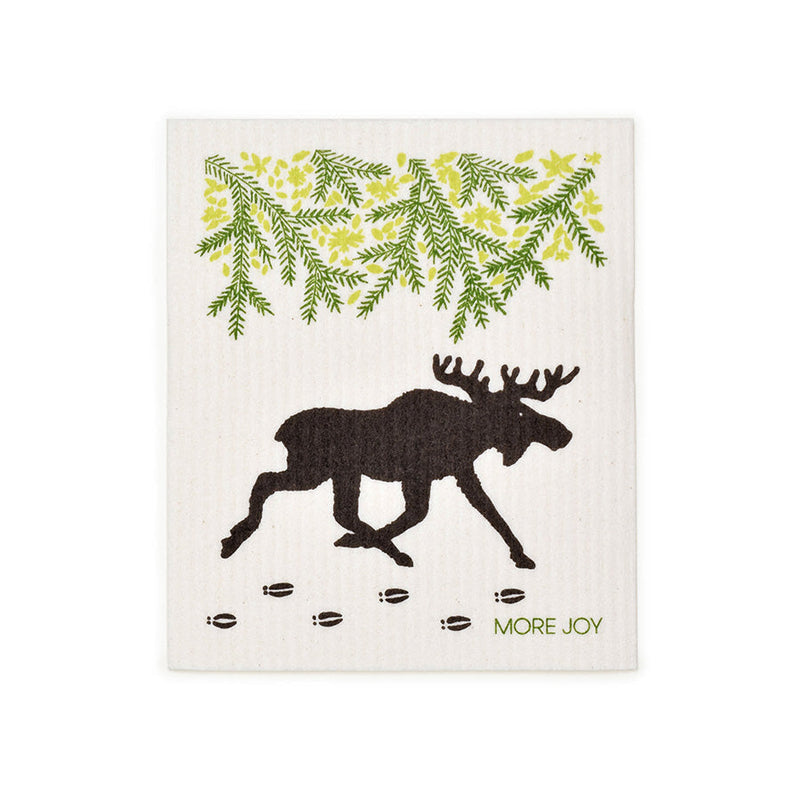 Moose Swedish Dishcloth |  Brown / Green-zoom-