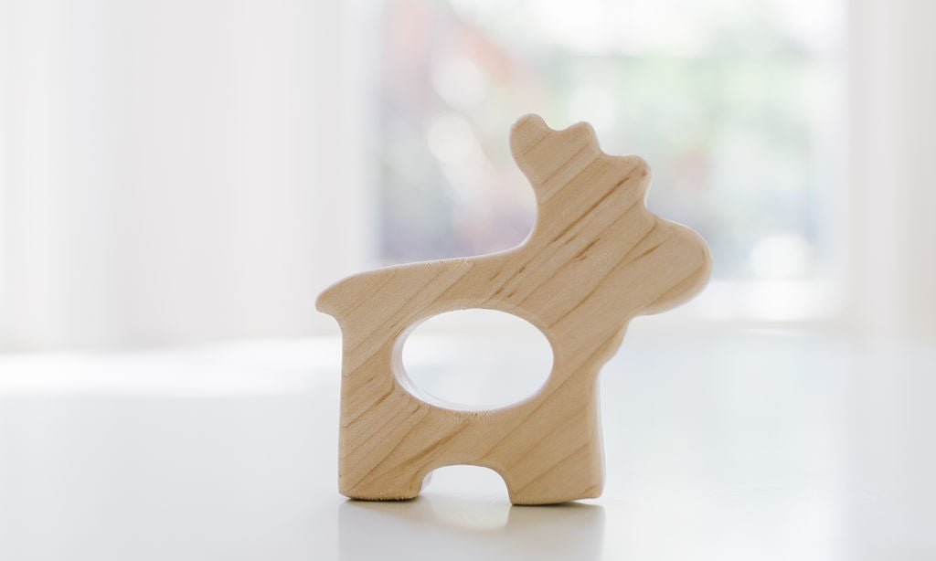 Moose Wooden Grasping Baby Toy-1